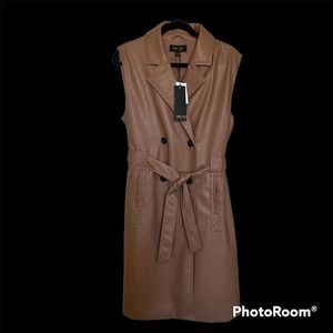 TRUTH by REPUBLIC FAUX LEATHER TRENCH VEST NWT SIZE LARGE